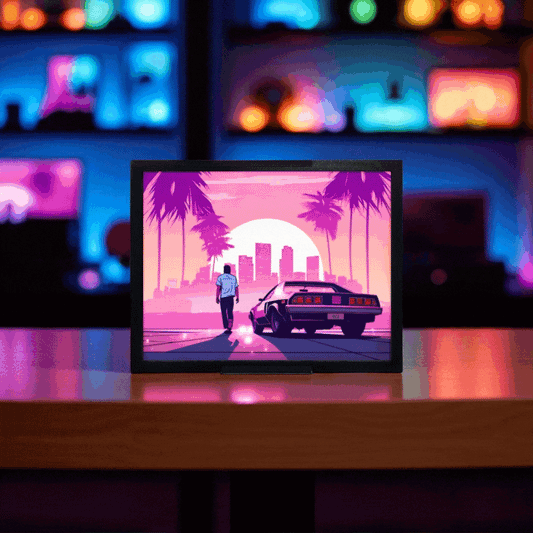 GTA 6 Vice City Temalı Gece Lambası – Neon Drive