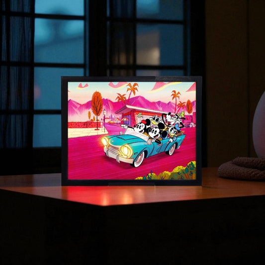 Mickey Mouse , Minnie Mouse Ve Arkadaşları Araba Yolculuğu Temalı LED Gece Lambası