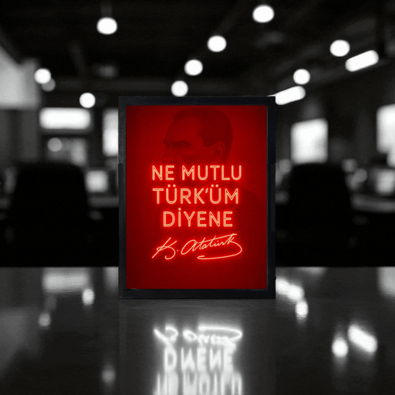 Atatürk: Ne Mutlu Türk’üm Diyene Temalı Gece Lambası