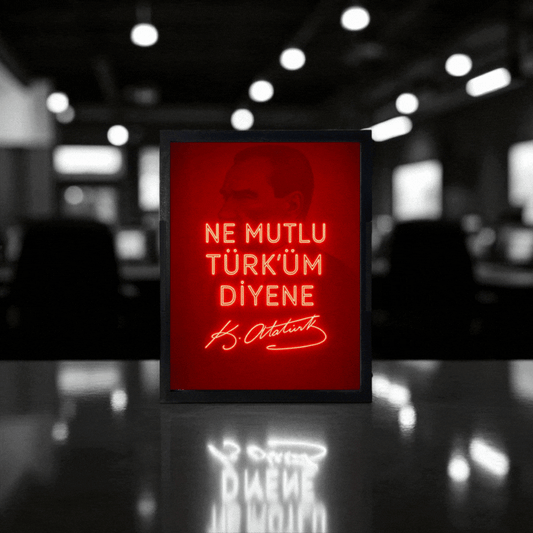 Atatürk: Ne Mutlu Türk’üm Diyene Temalı Gece Lambası